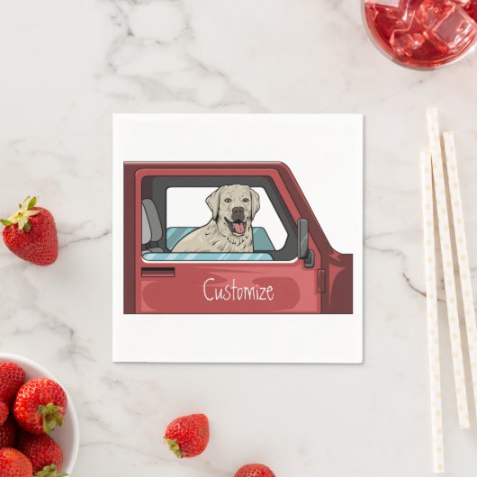 Labrador Dog Riding Shotgun Thunder_Cove Serviette (Beispiel)