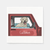 Labrador Dog Riding Shotgun Thunder_Cove Serviette (Vorderseite)