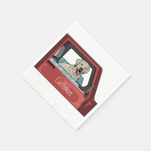 Labrador Dog Riding Shotgun Thunder_Cove Serviette (Ecke)
