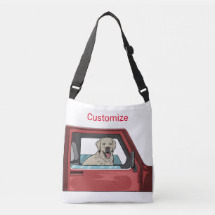 Labrador Dog Riding Shotgun Thunder_Cove Tragetaschen Mit Langen Trägern
