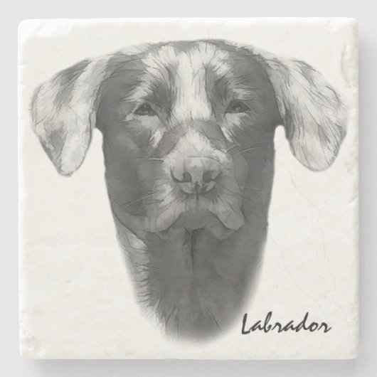 Labrador Dog stylish Steinuntersetzer (Vorderseite)