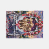 Labrador Dog Valentine's Day  Fleecedecke (Vorderseite (Horizontal))