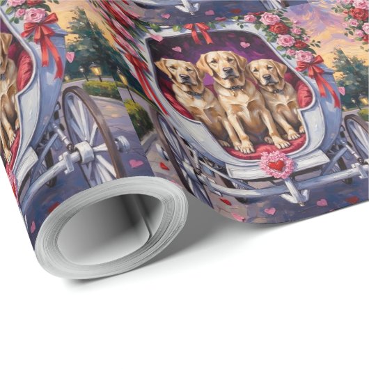 Labrador Dog Valentine's Day  Geschenkpapier (Rolleneckpunkt)
