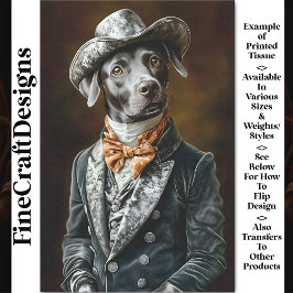 Labrador Dog Wild West Style Outfit CF4 Decoupage Seidenpapier