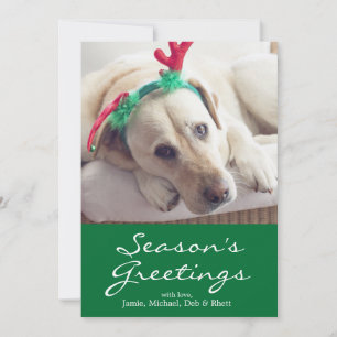 Labrador dog with Christmas ears Feiertagskarte