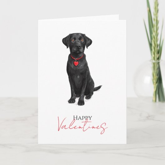  Labrador Dog With Love Heart Valentines Karte (Vorderseite)
