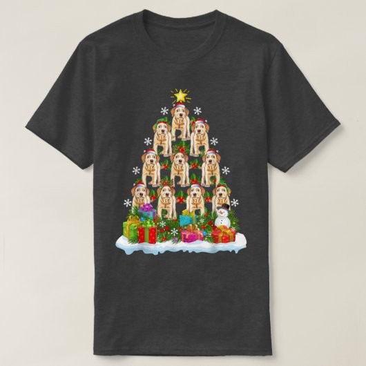 Labrador Dog Xmas Tree Lighting Santa Labrador Chr T-Shirt (Design vorne)