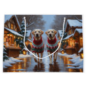 Labrador Dogs Christmas Snow Holiday Große Geschenktüte (Vorderseite)