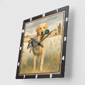 Labrador Duck Hunting Quadratische Wanduhr (Winkel)