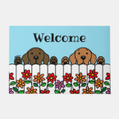 Labrador Duo beobachtet Sie als Begrüßungsturm Fußmatte (Vorderseite)