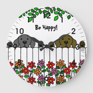 Labrador Duo beobachtet Sie Große Wanduhr