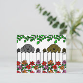 Labrador Duo beobachtet Sie Postkarte (Stehend Vorderseite)