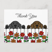 Labrador Duo Watching You Danke Postcard Postkarte (Vorderseite)
