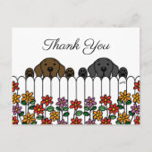 Labrador Duo Watching You Danke Postcard Postkarte (Vorderseite)