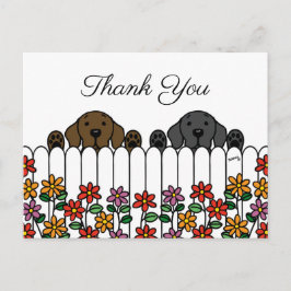 Labrador Duo Watching You Danke Postcard Postkarte