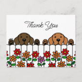 Labrador Duo Watching You Danke Postcard Postkarte (Vorderseite)