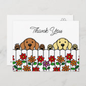 Labrador Duo Watching You Danke Postcard Postkarte (Vorne/Hinten)