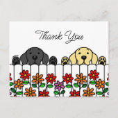 Labrador Duo Watching You Danke Postcard Postkarte (Vorderseite)