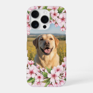 Labrador-Eigenfoto mit Kirschblütenkranz iPhone 16 Pro Hülle