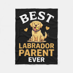 Labrador-Eltern süßes Retro-Design für Gelb-Labrad Fleecedecke