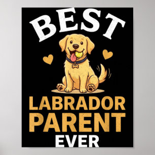 Labrador-Eltern süßes Retro-Design für Gelb-Labrad Poster