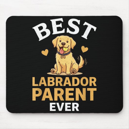 Labrador-Elternteil süßes Retro-gelbes Lab-Eigner- Mousepad (Vorne)