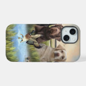 Labrador, Entenjagd iPhone 15 Hülle (Rückseite (Horizontal))