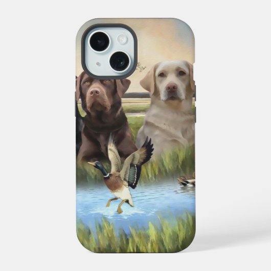 Labrador, Entenjagd iPhone 15 Hülle (Rückseite)