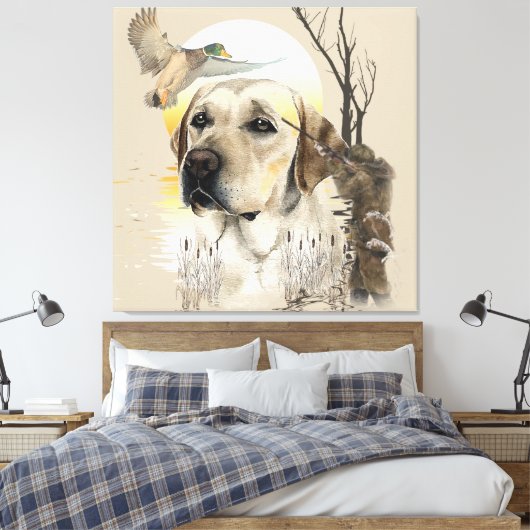 Labrador, Entenjagd Leinwanddruck (Insitu (Schlafzimmer))
