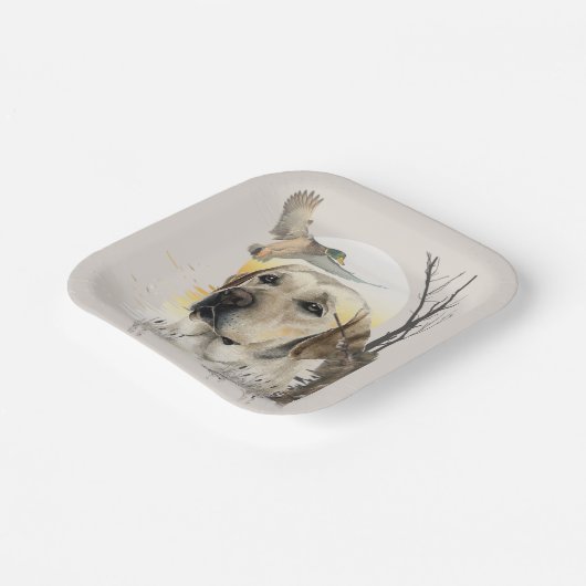 Labrador, Entenjagd Pappteller (Gewinkelt)