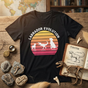 Labrador Evolution Lustige Weiße Silhouette Sonnen T-Shirt