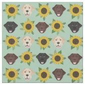 Labrador Faces Sonnenblumenminze Stoff (Nahaufnahme)