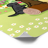Labrador Family Picnic Poster (Ecke)