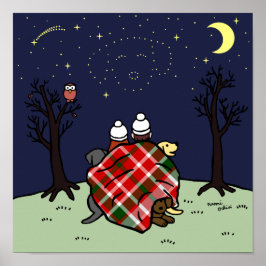 Labrador Family und Starry Sky Poster