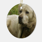 Labrador-Foto Keramik Ornament (Links)