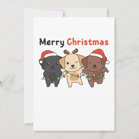 Labrador Frohe Weihnachten Niedliche Hunde (Vorderseite)