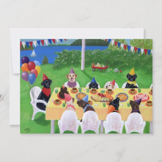 Labrador-Geburtstags-Party Einladungen (Vorderseite)
