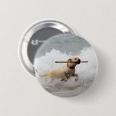 Labrador - Gelb - gehen Sie Reichweite! Button (Vorne & Hinten)