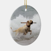 Labrador - Gelb - gehen Sie Reichweite! Keramikornament (Rechts)