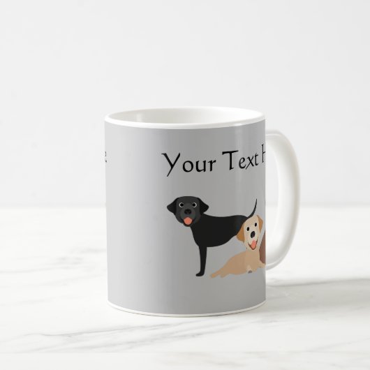 Labrador Gelbe Schokolade Schwarz Anpassen Labrado Kaffeetasse (VorderseiteRechts)