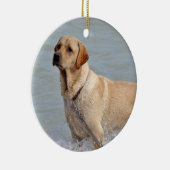 Labrador Gelber Hund Wasser Foto Keramik Ornament (Rechts)