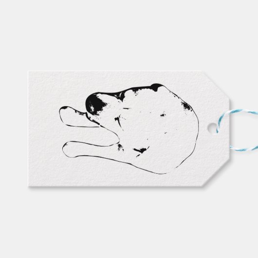 Labrador-Geschenk-Tag, Merry Finish Geschenkanhänger (Vorderseite (Horizontal))