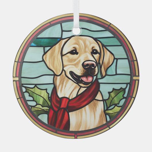 Labrador gestettetes Glass Weihnachten Ornament Aus Glas (Vorderseite)