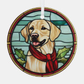 Labrador gestettetes Glass Weihnachten Ornament Aus Glas (Rückseite)