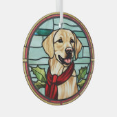 Labrador gestettetes Glass Weihnachten Ornament Aus Glas (Vorderseite Rechts)