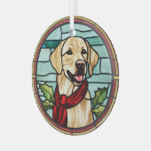 Labrador gestettetes Glass Weihnachten Ornament Aus Glas (Vorderseite links)