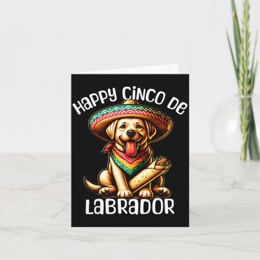 Labrador glücklich cinco de mayo  karte (Vorderseite)