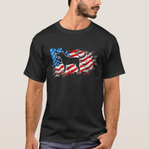 Labrador Golden Retriever American Flag T-Shirt