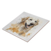 Labrador Golden Retriever Dog Watercolor Fliese (Seite)