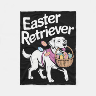 Labrador Golden Retriever Hase Frühling Eier Oster Fleecedecke